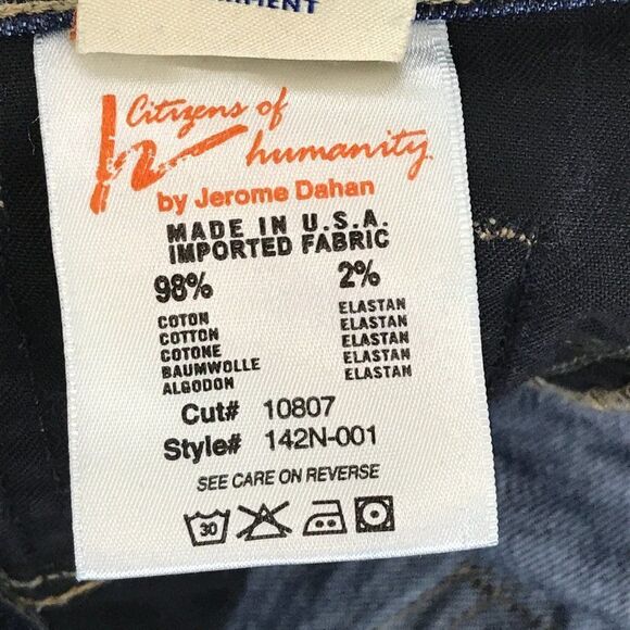 Citizens of Humanity Ava #142 Straight Leg Jeans Size 26 Low Rise Dark Wash - Picture 15 of 16